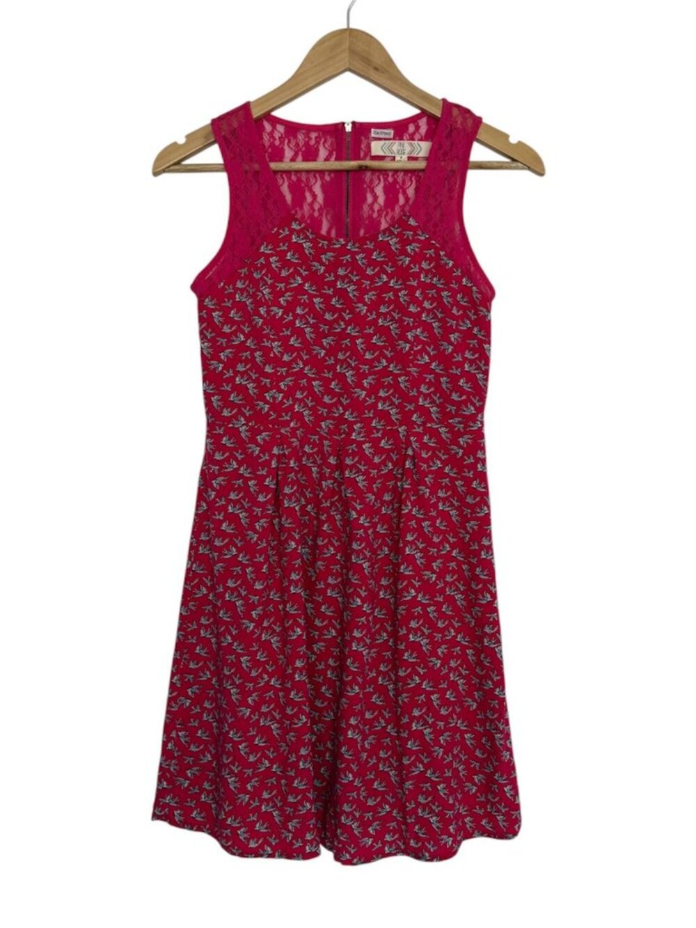 Pink Rose Mini Dress | Size S | Fuchsia | Rayon